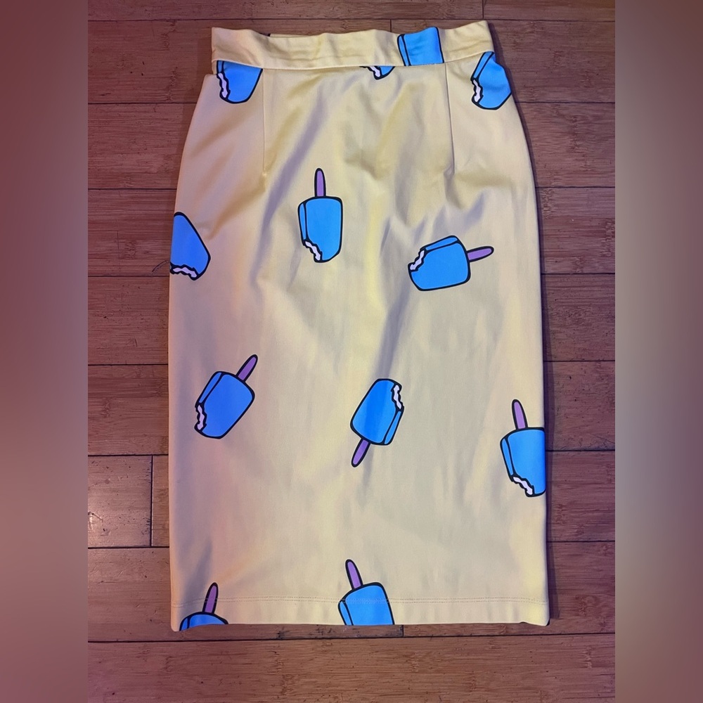 Chic Yellow Popsicle Print Pencil Skirt Vika Smolyanitskaya